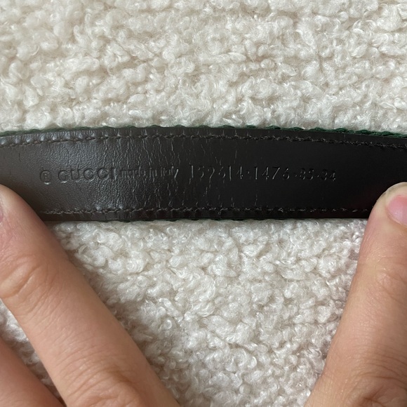 Gucci interlocking red and green leather belt - Picture 4 of 7